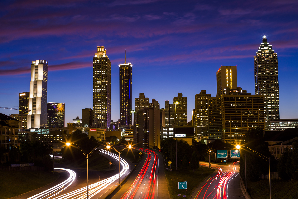Atlanta Downtown Sunset Skyline